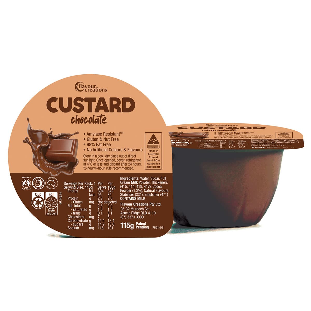 Custry Custard-98%Fat-95kcal-2.3gprotein